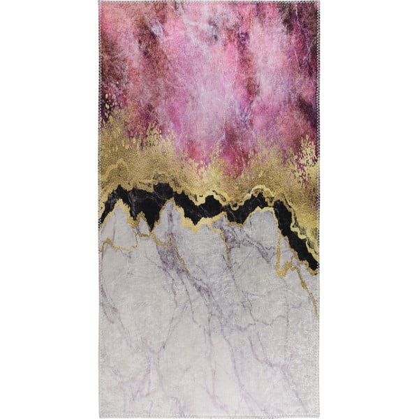 Bielo-ružový umývateľný koberec 80x150 cm – Vitaus