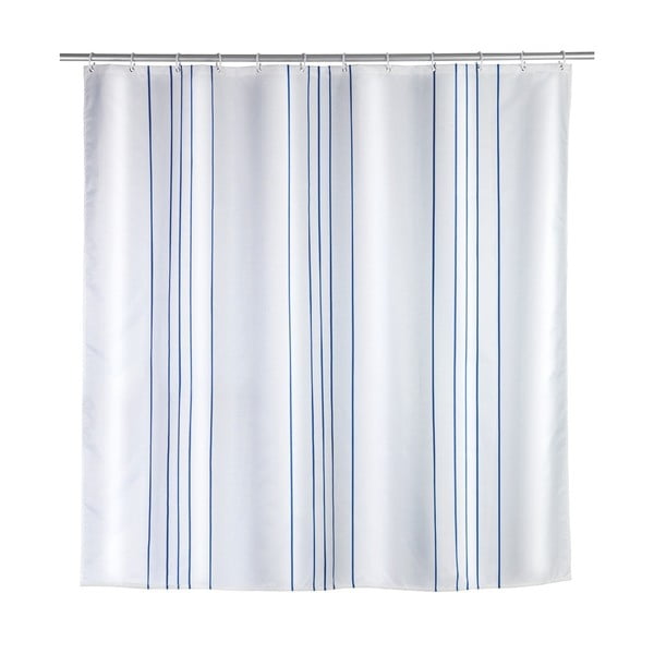 Sprchový záves Wenko Line Blue, 180 × 200 cm