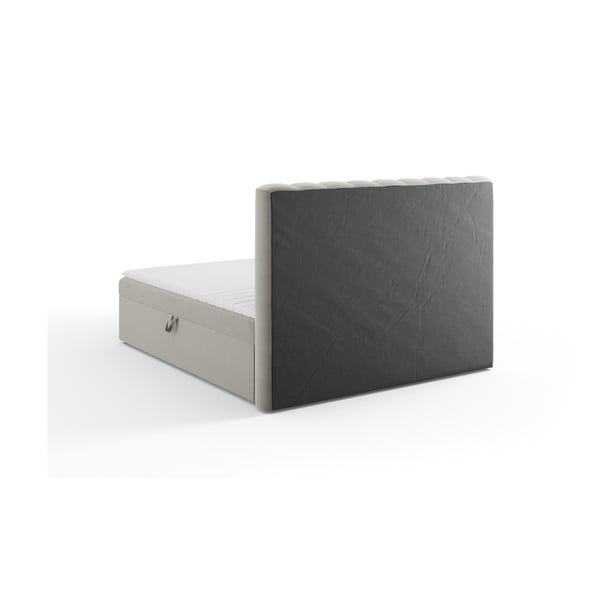 Sivá boxspring posteľ s úložným priestorom 180x200 cm Gina – Milo Casa-image-4