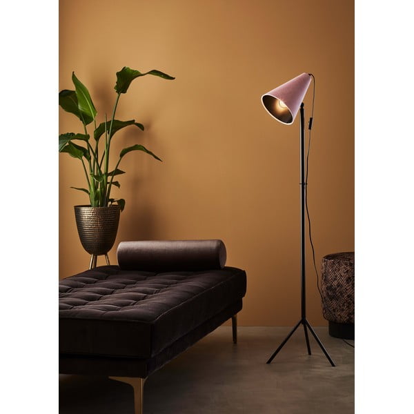 Čierna voľne stojacia lampa s ružovým tienidlom Markslöjd Cilla Floor 1L-image-1