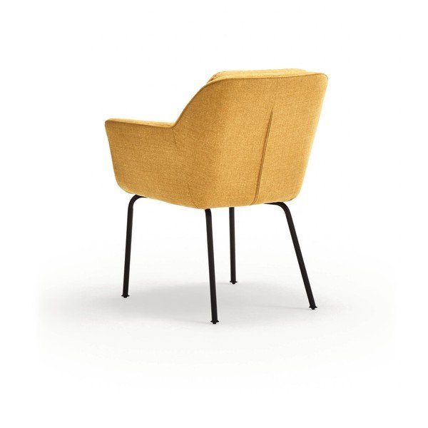 Čalúnené jedálenské kreslo s podrúčkami v horčicovej farbe Sadira – Teulat-image-4