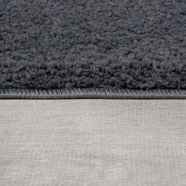 Tmavosivý umývateľný okrúhly koberec z recyklovaných vlákien 180x180 cm Fluffy – Flair Rugs-image-3