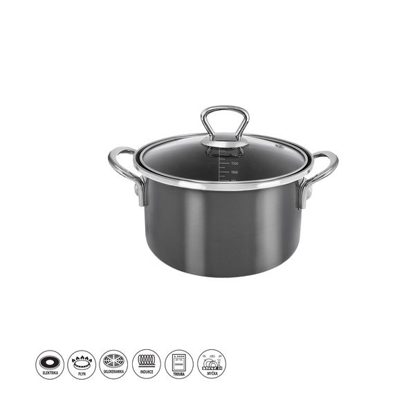 Smaltový hrniec s pokrievkou 1,75 l Metalic – Orion-image-3