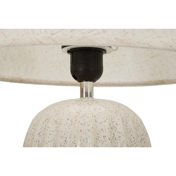 Krémovobiela keramická stolová lampa s textilným tienidlom (výška  44 cm) Japandi – Mauro Ferretti-image-2