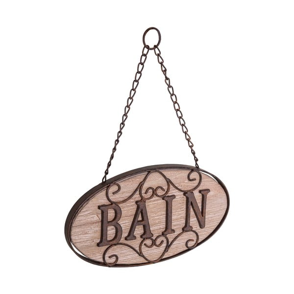 Drevená/kovová ceduľa 33x26 cm Bain – Antic Line