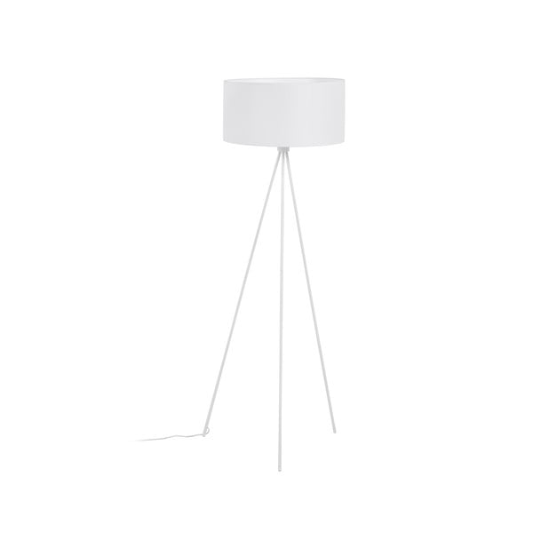 Biela stojacia lampa s textilným tienidlom (výška 157 cm) Ikia - Kave Home