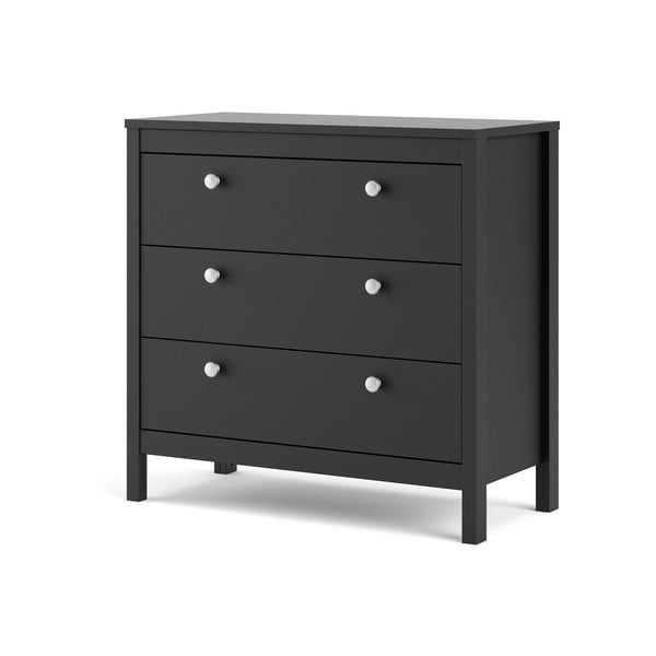 Čierna nízka komoda 82x80 cm Madrid – Tvilum-image-3