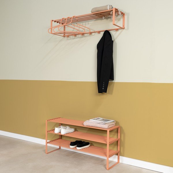 Oceľová skrinka na topánky v lososovej farbe 100x48,5x29 cm Rex – Spinder Design-image-4