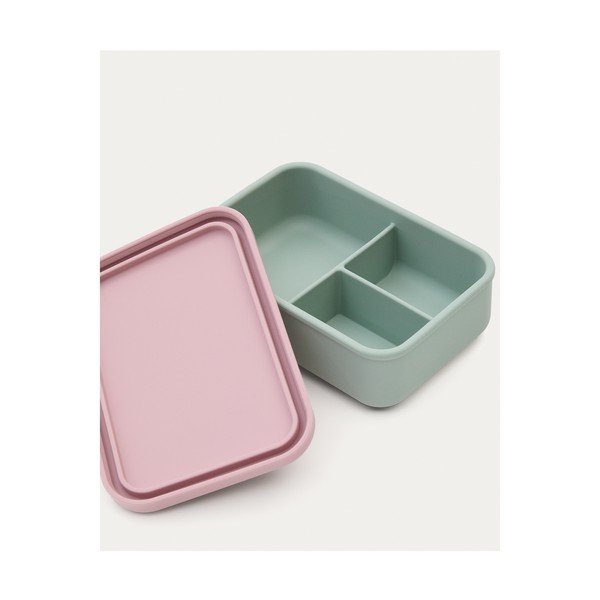 Ružový/tyrkysový silikónový detský desiatový box Lili – Kave Home-image-3