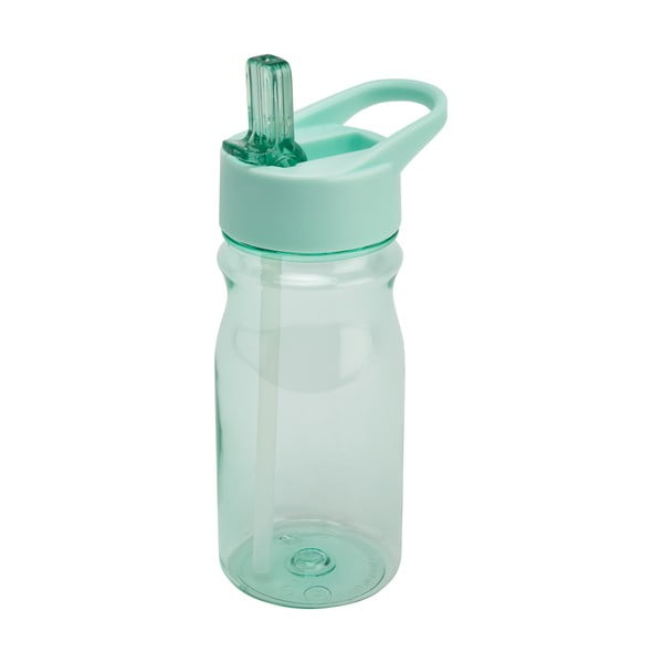 Zelenomodrá fľaša s vrchnákom a slamkou Addis Bottle Blue Haze, 500 ml