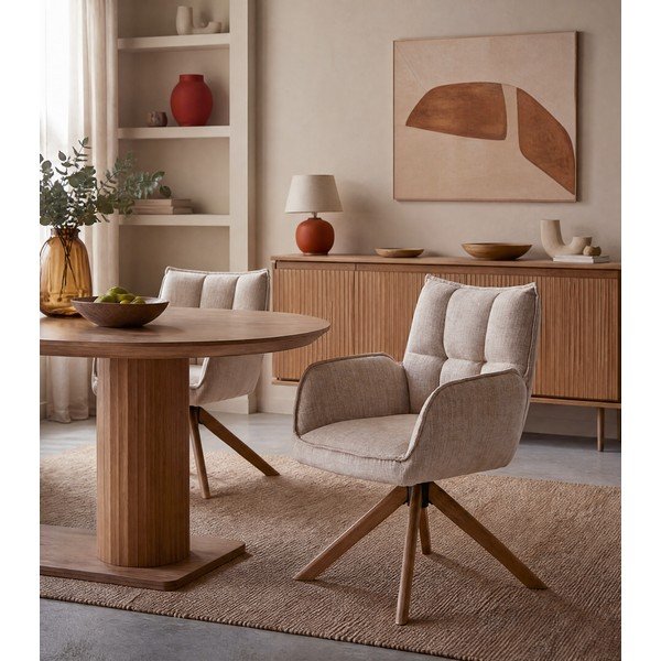 Krémovobiele čalúnené jedálenské kreslá v súprave 2 ks Marilla – Unique Furniture-image-3
