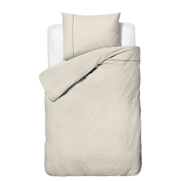Krémovobiele obliečky z mikroperkálu na jednolôžko Sleeptime Monte Carlo, 140 × 200 cm