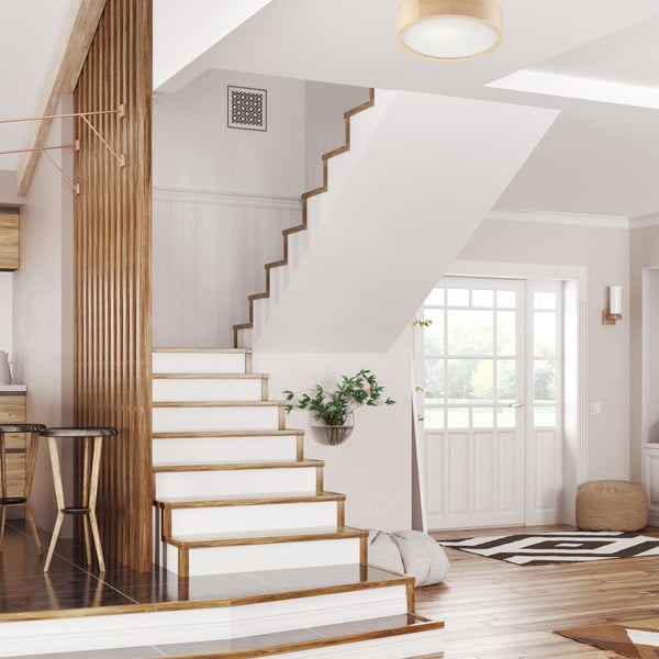 Svetlohnedé stropné svietidlo so skleneným tienidlom ø 27 cm Eveline – LAMKUR-image-2