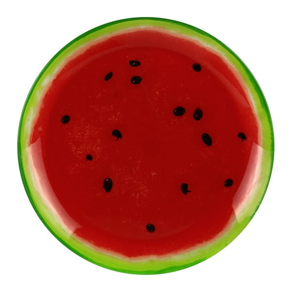 Sklenený tanier Le Studio Watermelon, ⌀ 20 cm