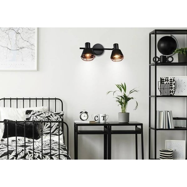 Čierne kovové nástenné svietidlo Neria - Candellux Lighting-image-1