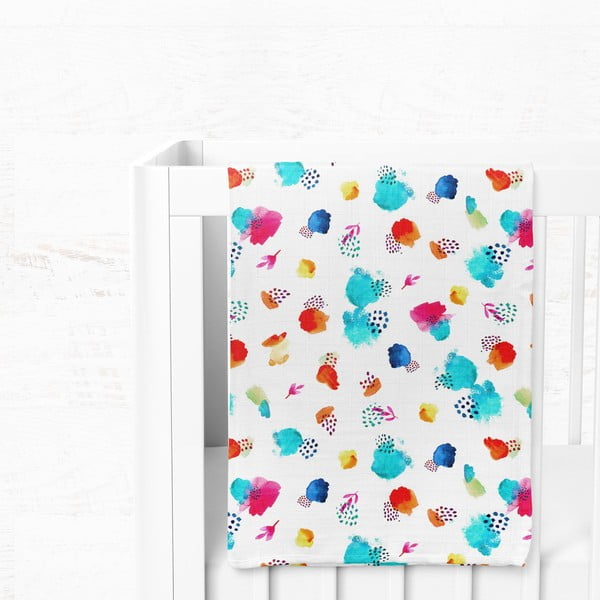 Biela mušelínová detská deka 75x100 cm Summer – Mijolnir-image-3