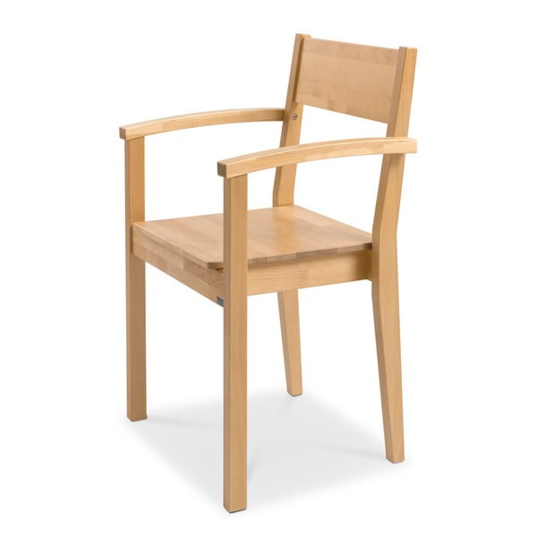 Ručne vyrábaná jedálenská stolička z masívneho brezového dreva s opierkami na ruky Kiteen Joki