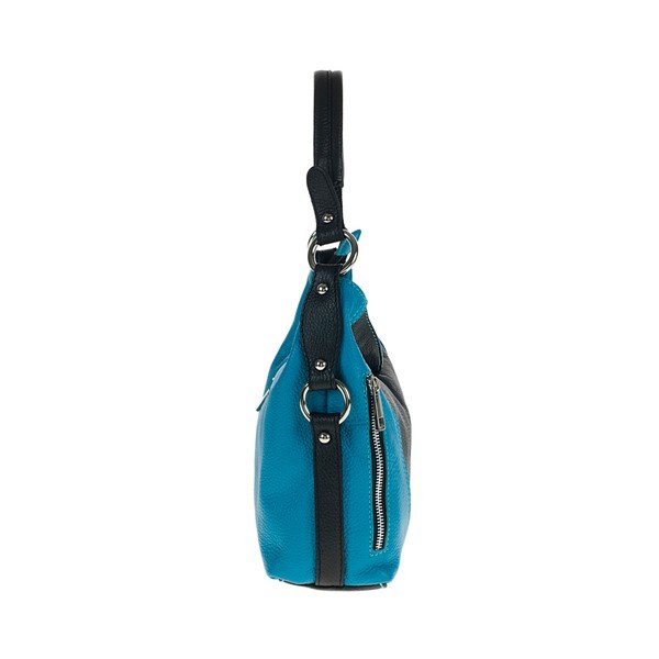 Modro-čierna kožená kabelka Pitti Bags Erin-image-2