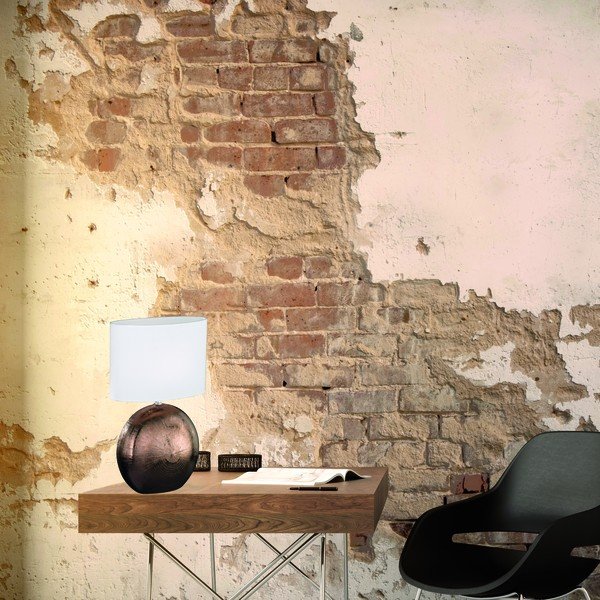 Bielo-hnedá stolová lampa Fischer & Honsel Foro, výška 53 cm-image-3