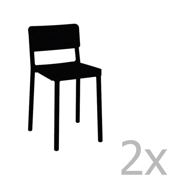 Sada 2 čiernych barových stoličiek vhodných do exteriéru Resol Lisboa, výška 72,9 cm