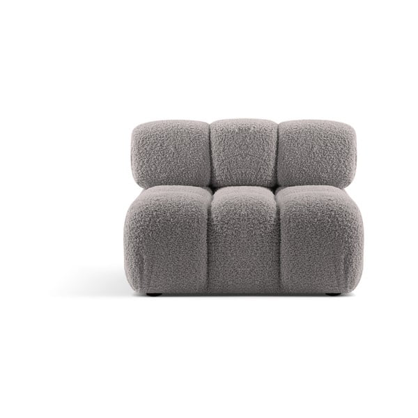 Svetlosivý modul pohovky z textílie bouclé (stredový diel) Bellis – Micadoni Home