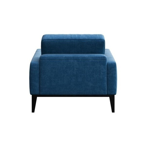 Modré kreslo s drevenými nohami MESONICA Musso Tufted-image-1
