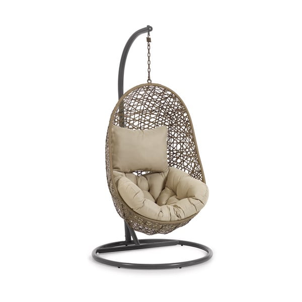 Béžové závesné záhradné kreslo z umelého ratanu Florina – Kave Home