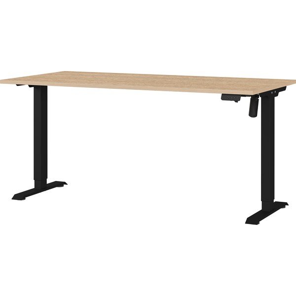 Polohovací pracovný stôl s elektricky nastaviteľnou výškou s doskou v dubovom dekore 80x160 cm Boras – Germania