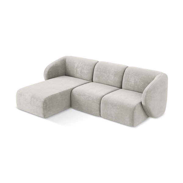 Svetlosivá ženilková rohová pohovka (ľavý roh/s leňoškou) Lani – Makamii-image-2