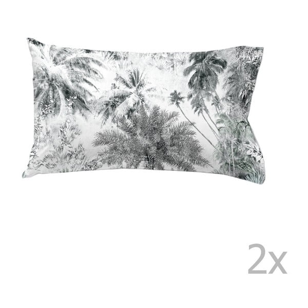 Sada 2 bavlnených obliečok na vankúš Ethere Palm Tree, 50 × 90 cm