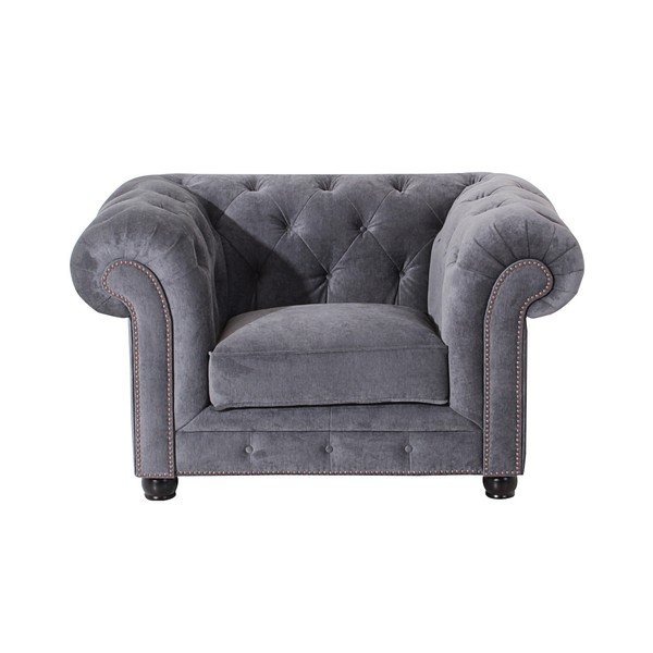 Sivé kreslo Max Winzer Orleans Velvet