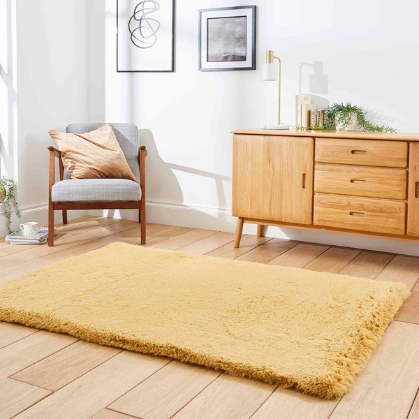 Koberec v horčicovej farbe 80x150 cm Super Teddy – Think Rugs-image-2