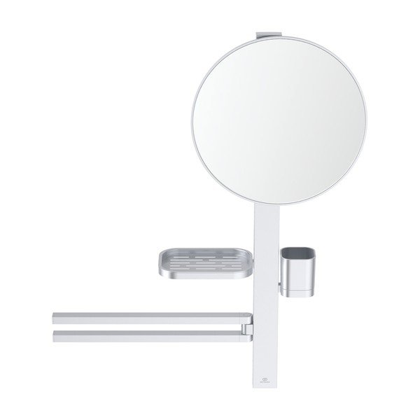Nástenné zrkadlo s poličkou/s vešiakom ø 33 cm ALU+ – Ideal Standard