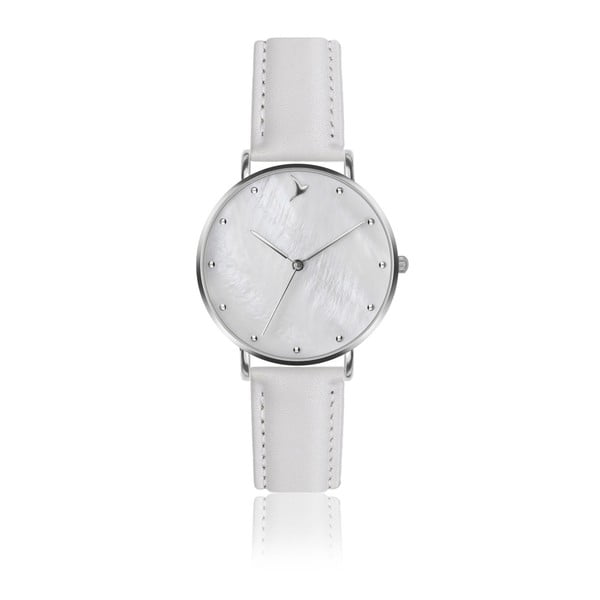 Dámske hodinky s bielym remienkom z pravej kože Emily Westwood Dream