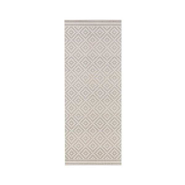 Sivo-krémový behúň vhodný i do exteriéru NORTHRUGS Meadow, 80 x 200 cm