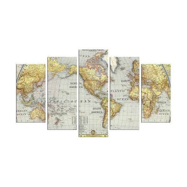Viacdielny nástenný obraz Map Of the World Big