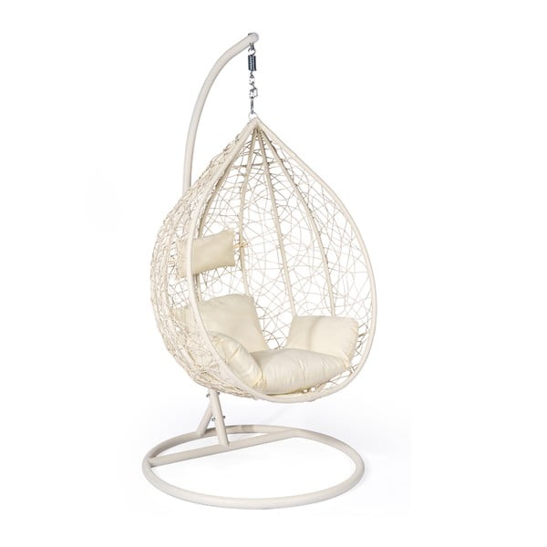 Krémovobiele závesné kreslo z umelého ratanu Bonami Selection Noela-image-1