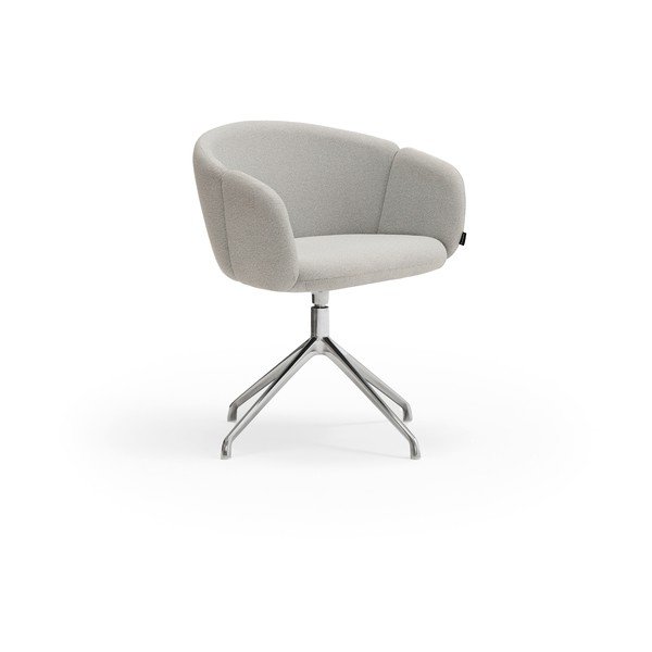 Svetlosivé čalúnené jedálenské kreslo s podrúčkami Add – Teulat