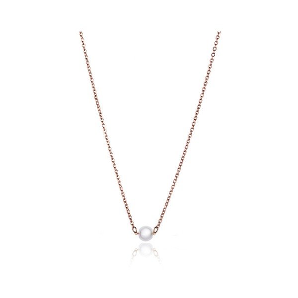 Dámsky náhrdelník s motívom perly z nehrdzavejúcej ocele zlatej farby Emily Westwood-image-2