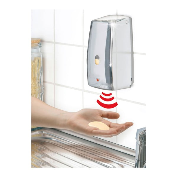 Dávkovač tekutého mydla na infračervené svetlo v chrómovej farbe Wenko Treviso-image-1