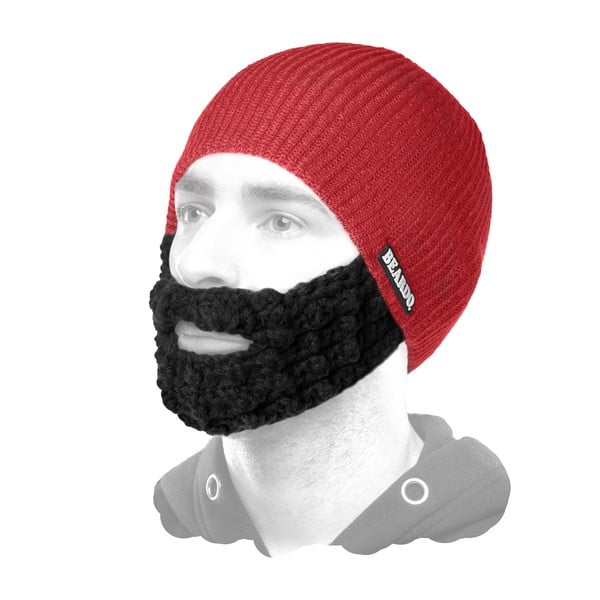 Červená čiapka s čiernou bradou Beardo Attached-image-2