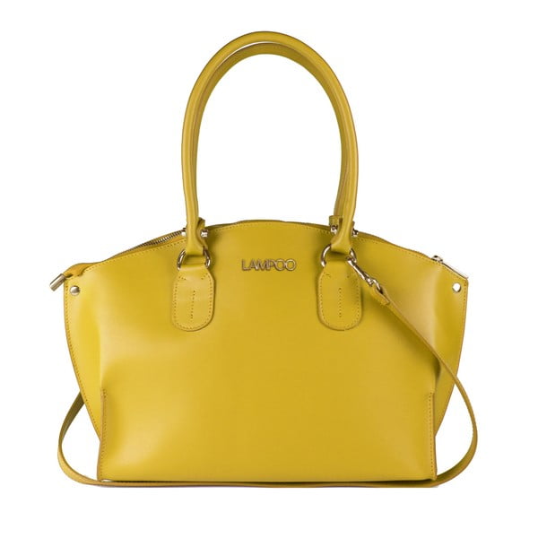 Žltá kožená kabelka Lampoo Sammo