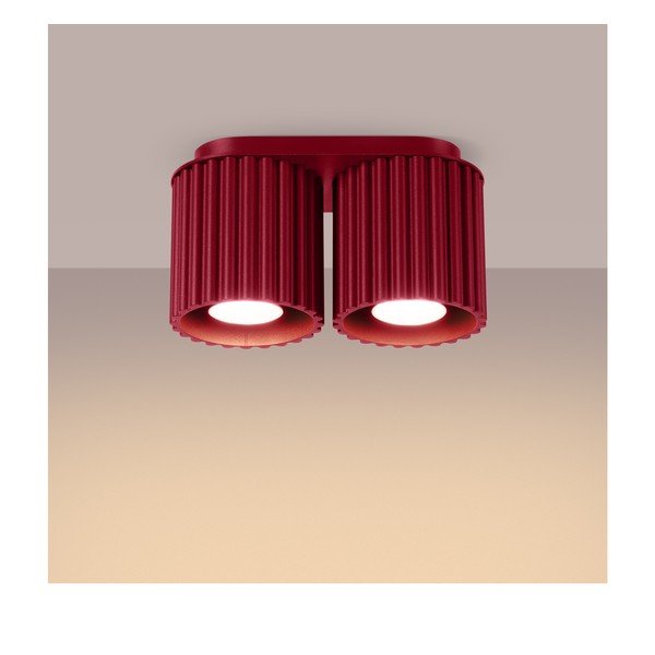Vínovočervené kovové bodové svietidlo 10x21 cm Zora – Sollux-image-3