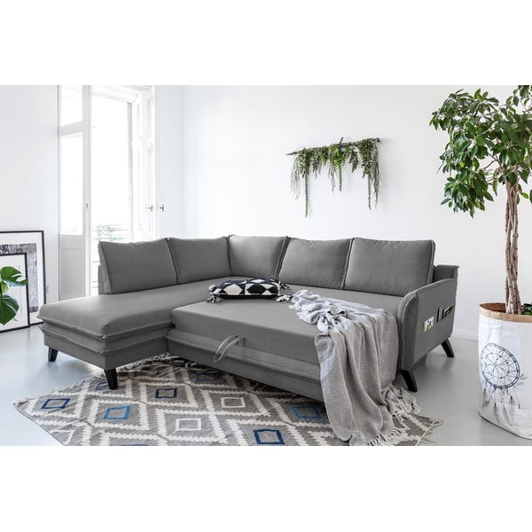 Sivá rozkladacia rohová pohovka Miuform Charming Charlie L, ľavý roh-image-3