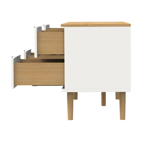 TV stolík v dekore duba v bielo-prírodnej farbe 162x61 cm Skagen – Tenzo-image-4