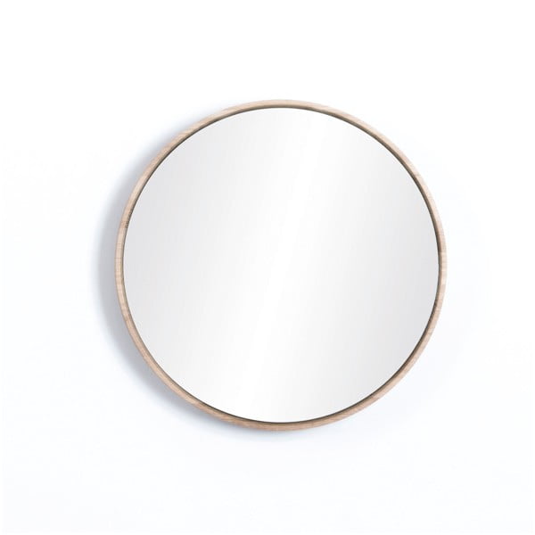 Nástenné zrkadlo s rámom z masívneho dubového dreva Gazzda Look, ⌀ 32 cm-image-1