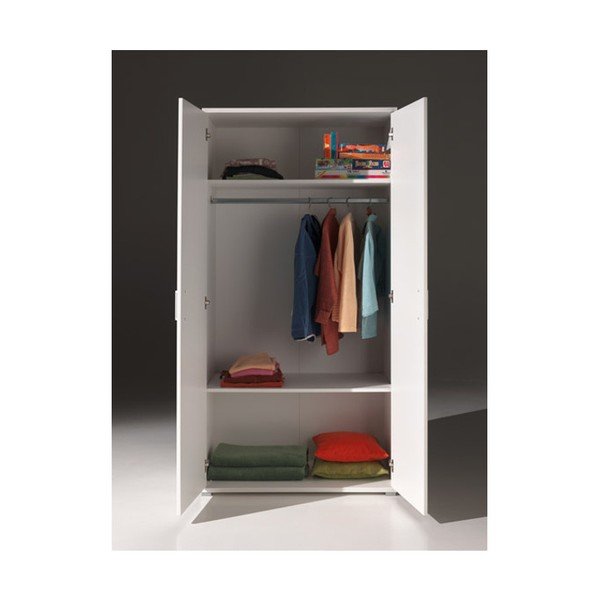 Biela šatníková skriňa Vipack Milan, 198 × 59 × 105 cm-image-2