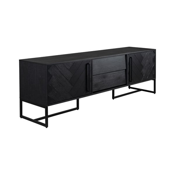 Čierny TV stolík v dekore exotického dreva 180x60 cm Class - Dutchbone-image-2