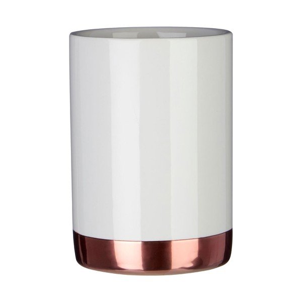 Biely pohárik na zubné kefky z kameniny Premier Housewares Delta, 260 ml