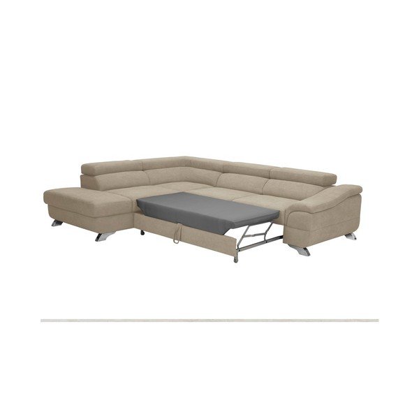 Hnedosivá rozkladacia rohová pohovka so zamatovým poťahom Windsor & Co Sofas Gamma, ľavý roh-image-4
